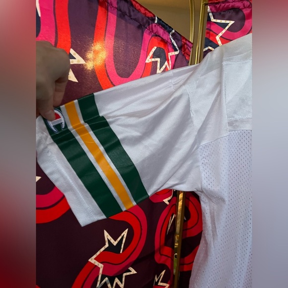 Vintage Brett Favre Green Bay Packers Champion NFL Jersey White 4 48 Football - Picture 11 of 12